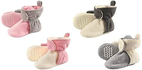 Hudson Baby Cozy Fleece Booties, 4-Pack