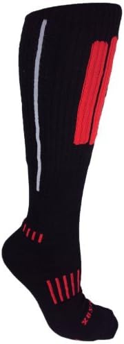 MOXY 3-Pack Knee High Athletic Socks, Black Performance Training Socks with Skull, Stripe and Grenade Graphics, Breathable Technical Blend, Arch Support, Cushioned Heel and Toe