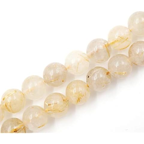 Malahill Premium Gemstone Beads for Jewelry Making Precious Natural Stone Beads Wholesale 2 Strands AAA Grade Golden rutilated Quartz Beads 6mm Cover