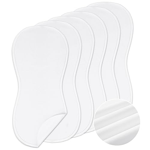 Image of Timgle 6 Pcs 13 x 29 Inch Peanut Shape Changing Pad Liner Peanut Changing Pad Liner Portable Soft Washable Reusable Waterproof Diaper Mats Easy to Clean(White)