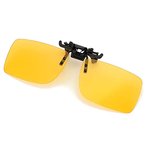 Polarized Clip on Sunglasses Anti-Glare UV 400 Protection Fishing Driving Sunglasses for Prescription Glasses (Yellow)