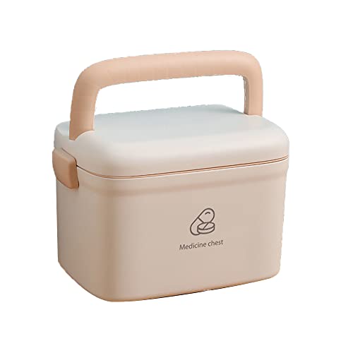 救急箱 薬箱 薬ケース ツールボックス 大容量 収納ボックス 多機能 ポータブル おしゃれ シンプル ハンドル付き 手提げ 小物入れ 防塵防湿 携帯に便利 工具箱 道具箱 防災用 応急用具 (ホワイト,S)