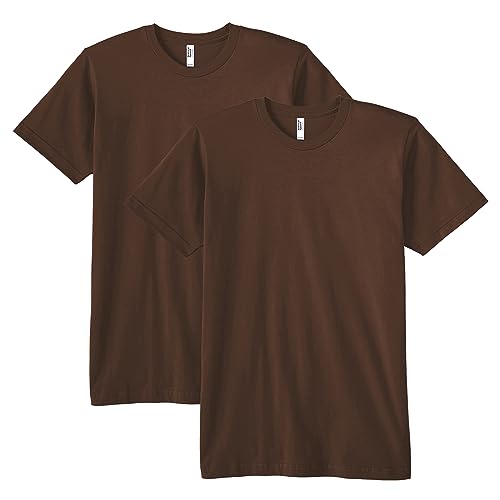 American Apparel Fine Jersey T-Shirt, Style G2001, Multipack, Brown (2-Pack), Large
