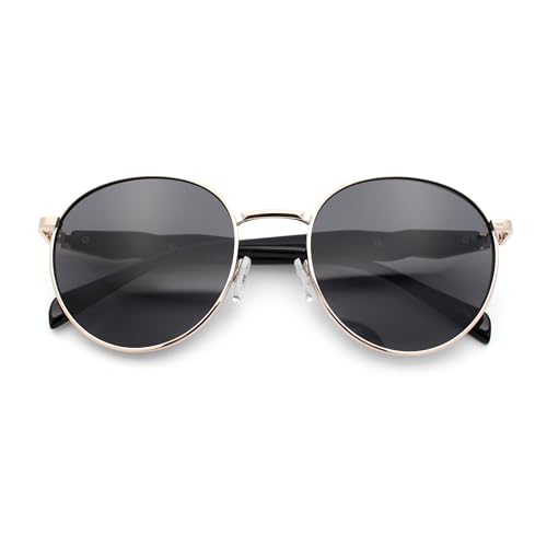 SA106 Mens Luxury Classic Round Metal Rim Hustler Fashion Sunglasses