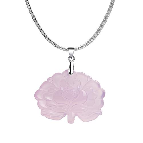 iSTONE 925 Sterling Silver Natural Gemstone Ladies Pendant Necklace, Gemstone Birthstone with 18