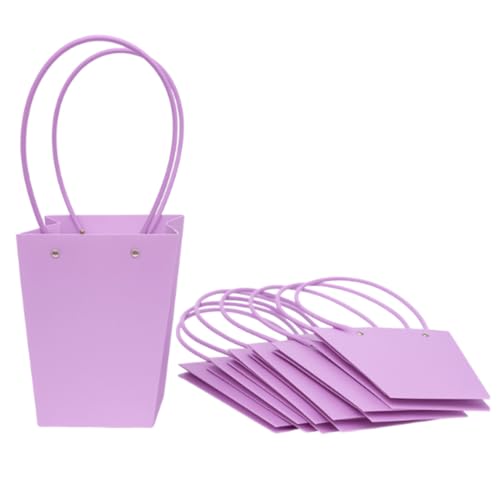 Oasis Pack Of 10 Embossed Flower Bags (Conica Purple)