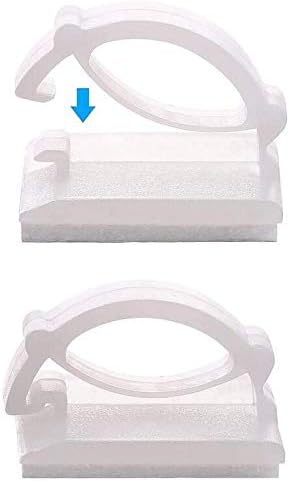 Akstore 100 PCS Adhesive Cable Clips Self-Adhesive Wire Clips Cable Wire Management Wire Cable Holder Clamps Cable Tie Holder for Car, Office and Home (White-Upgrade Glue)