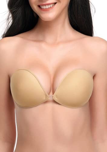 2 Pack Invisible Sticky Adhesive Bra Tape Strapless Reusable Push Up Backless Tape,Hair Bands,Chest Spherical Concealments, Seamless Stick On Bra (Cup & Band, D, Black & Cream) - 4