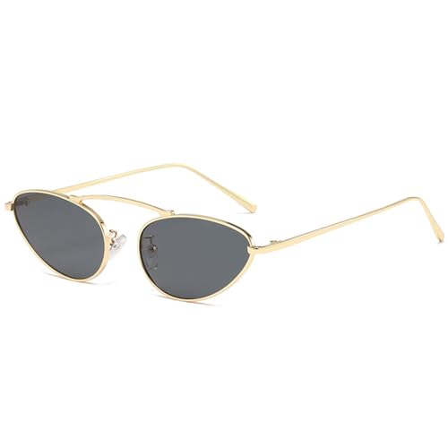 Fashion Retro Narrow Cat Eye Sunglasses for Women Trendy Fun Small Metal Frame Sunnies UV400 Protection Glasses - Main Image