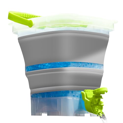 Gel Splatter Round Bucket Portable Blaster Ammo Depot Collapsible Blaster Accessories 10 000+ Bonus Large Capacity Container & Fast Loading Nozzle Green