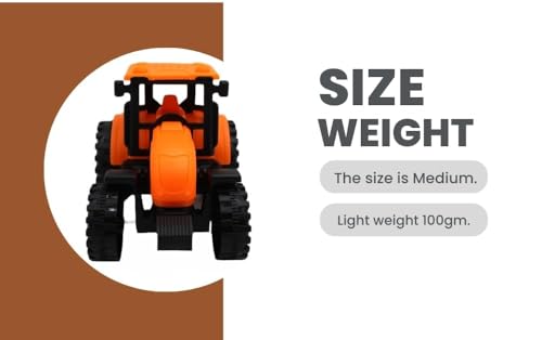 Image of Friction Powered Farm Tractor Toy for Kids Toddlers Boys Girls | Pull Back Medium Tractor Engine Vehicle Toy | Orange Agriculture Tractor Toy Age 3+ | BIS Certified | Made in India | NeoKiddo (orange)