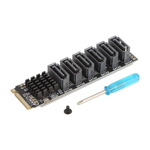 Tarjeta adaptadora M.2 a SATA3.0 PCIE con chip ASM1166 de 6Gbps y soporte de 6 dispositivos