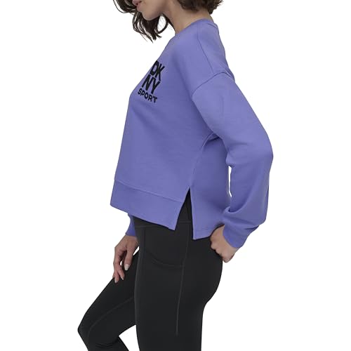 DKNY Women's Embroidered Logo Cropped Crewneck Sweatshirt3