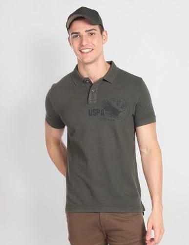 Image of U.S. Polo ASSN. Striped Slim Fit Polo T Shirts for Men - 100% Cotton, Half Sleeves Mens Tshirt