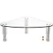 Clear Glass Computer Monitor Riser/Triangle Desktop Universal Corner Stand for Computer Monitor & Laptop HD01T-003