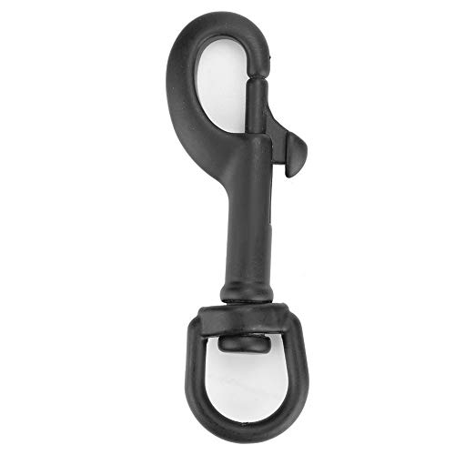 Pilipane Scuba Diving Clips Stainless Steel Swivel Eye Snap Hook Dive Single Ended Swivel Eye Bolt Hook Buckle Dog Clip Gear Equipment for Underwater Use Marine Grade Black 75mm (75mm SSA-DT75B)