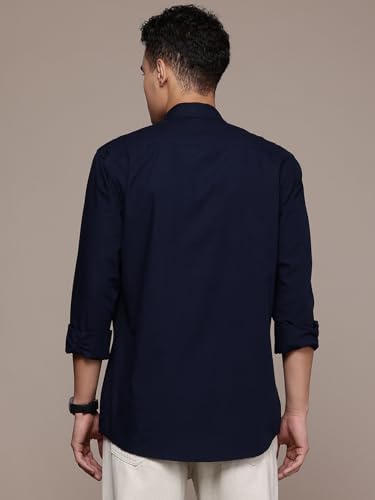 Image of Men's Cotton Linen Solid Shirt | Slim Fit Full Sleeve Casual Shirt | Lightweight | Breaethable | Stylish