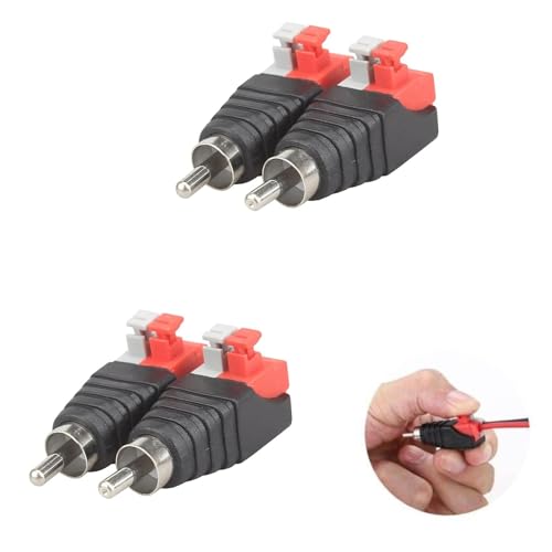 Mâle Adaptateur Connecteur RCA Prise Presse,RCA Mâle vers AV Ressort Presse pour Haut-Parleur Audio,Haut-Parleur Adaptateur