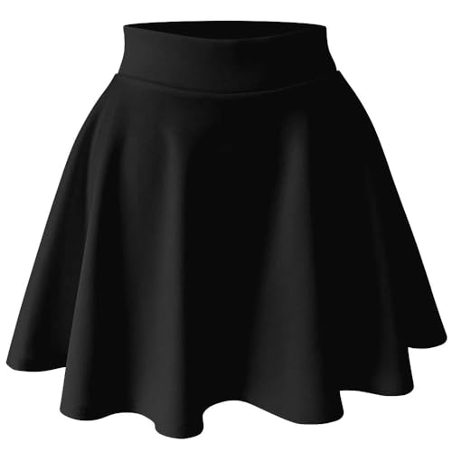 Women's Basic Versatile Stretchy Flared Skater Skirt (S-XL)