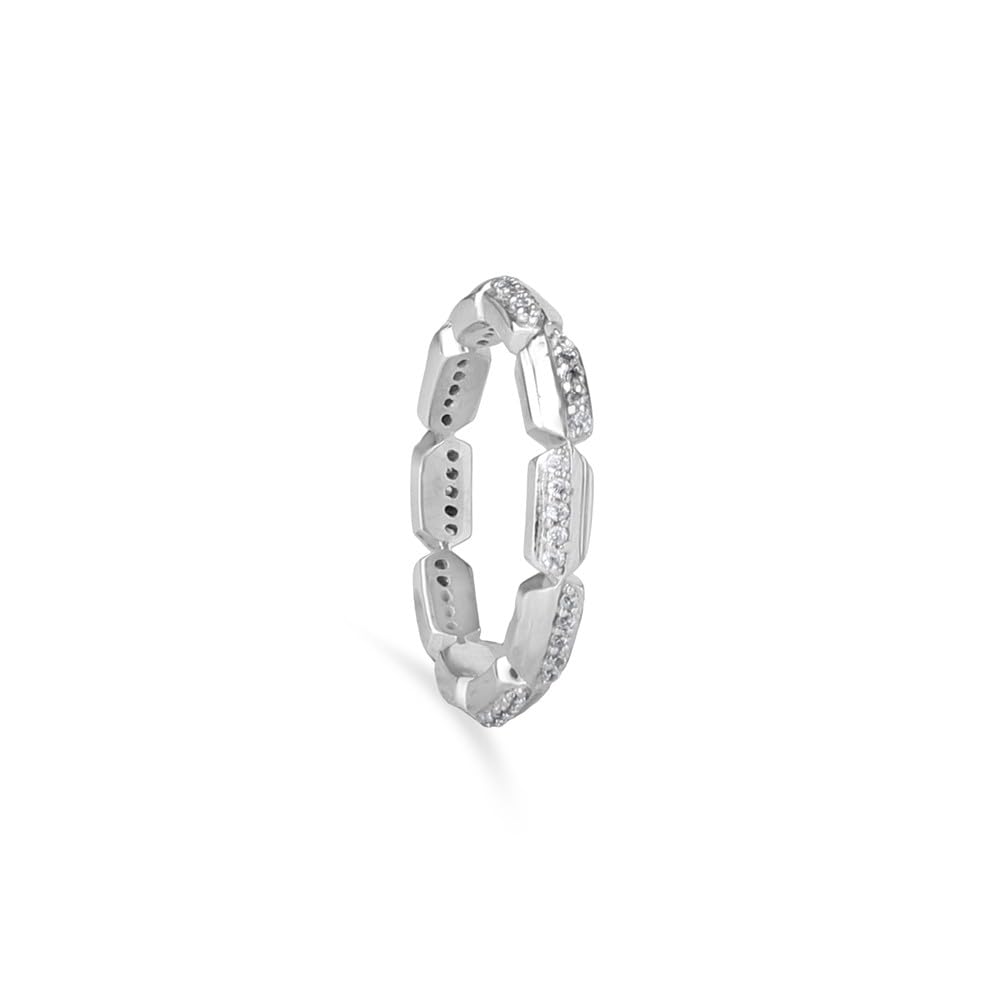 Gleam Link White 92.5 Silver Ring for Women-image-11