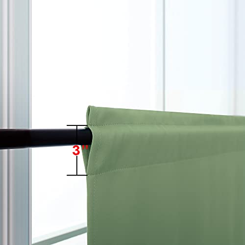 Image of KOUFALL Bathroom Curtains Window, Short Blackout Boho Curtain for Bedroom, Wide 34 x Long 24 Inch, Sage Green