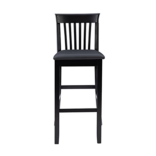 Linon Torino Collection Craftsman, Black Bar Stool, 17.25" W X 21.25" D X 42.5" H #TOP5