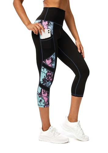 Evievit Leggings deportivos para mujer, cintura alta, pantalones deportivos elásticos para mujer, coloridos, leggins deportivos largos para mujer, pantalones deportivos largos para mujer, leggings de