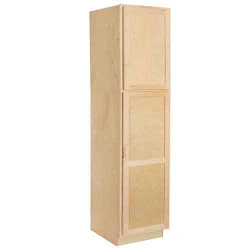Quicklock RTA (Ready-to-Assemble) Pantry Kitchen Cabinets - Shaker Style | Made in America | Soft Close Hardware (Raw Maple, 84