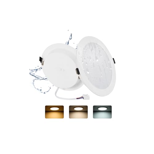 Grebeam pack 2 Downlight LED Techo Empotrable 16W (150W) Slim Ø170*25mm, Panel Redondo Empotrado, Placa Extraplana 1400 lúmenes, Corte techo Ø145 160mm, Luz Seleccionable 3000K 4000K 6000K (3CCT)