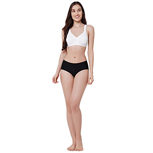 Image of SOIE Women Solid Non Padded Non Wired Full Coverage Stretch Cotton T shirt Bra, White, 32DD