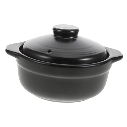 VANZACK Casseruola in Ceramica Per Casa e Cucina Da 1,26l Coperchio, Pentola Per Stufati e Zuppe, Resistente Al Calore Doppi Manici Per Brasare e Preparazioni Domestiche