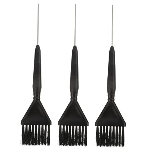 PartyKindom Hair Coloring Dye Brush Set 3pcs Salon Men Women Charcoal Hair Lightener Brush Flexible Stiff Bristles Random