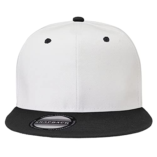 Image of Classic Snapback Hat Cap Hip Hop Style Flat Bill Blank Solid Color Adjustable Size