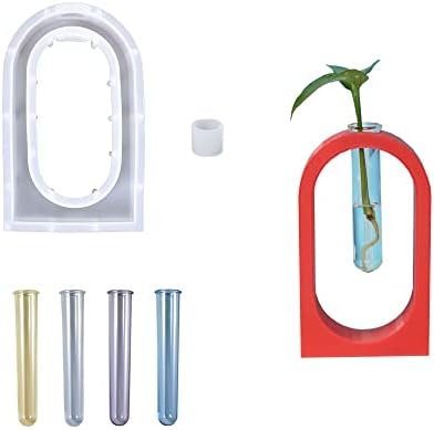 Cayway Resin Mould for Plant Propagation Station, Vase Mould Vase Silicone Moulds for Resin Casting with 4 PCS Acrylic Test Tubes for Hydroponic Plants, Home Office Decor image 2