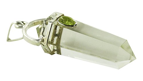 Harmonize 6 Sided Wand Crystal Clear Stone Pencil Pendant Reiki Healing Crystal Amulet Spiritual, Clear (Crystal), BLACK GIFT POUCH - Image 2