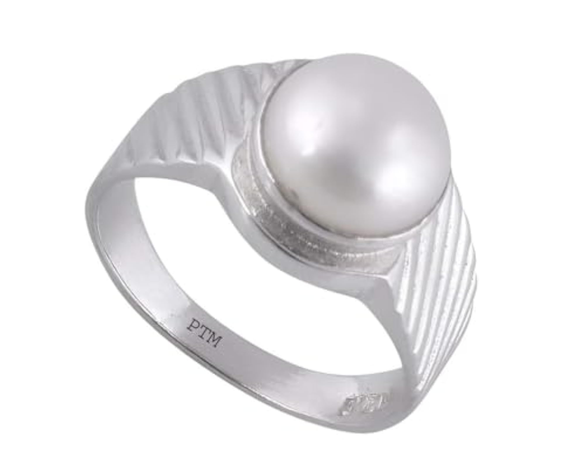 Women's 925 Sterling Silver Pearl Adjustable Ring, Astrological Gemstone