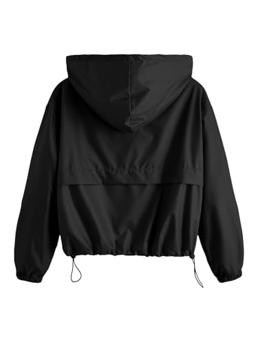 Verdusa Women's Zip Up Lightweight Windbreaker Jacket Sport Casual Hoodie Outerwear with Pockets2