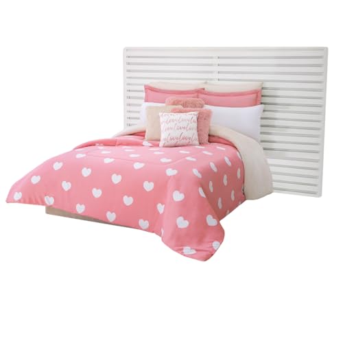 La mejor comparación de Cobertores aborregados , tabla con los diez mejores. 42 Colchas Concord | Cobija Matrimonial, Cobertor Matrimonial con borrega Textura Suave y calientita diseño de Corazones en Color Rosa Medida matrimonial 2.20 x 1.80 m
