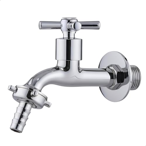 Torneira Curta Parede 1/2" Jardim, Tanque, Lavanderia e Área Externa SOFTINOX — Metal e ABS, 1/4 de Volta, Bico Removível 3/4 (C-31)