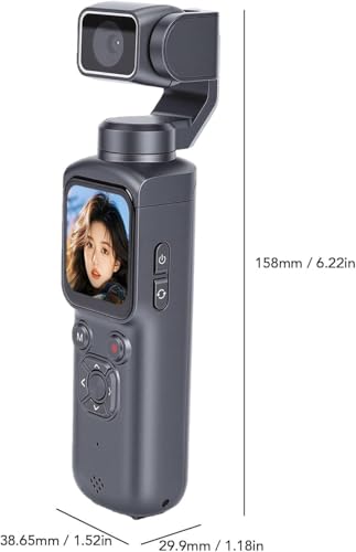 Image of BIGASUO 4K Pockets Vlogging Camera with WiFi, Handheld Video Camcorder with Audio & Video Recording, 330 Degree Rotating Lens, Loop Recording, 1.72 Inch Touchscreen, 64MP Photos (1395) (Black, B22)