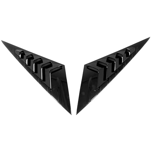 ITrims Car Accessories for Hyundai Elantra 2020 2021 2022 2023 2024 Rear Window Louver Shutter Cover Trim 2PCS Auto Decoration (Glossy Black)