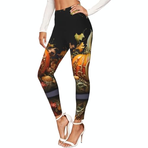 Leggings de calabaza de otoño para mujer mallas suaves de gimnasio y senderismo diario