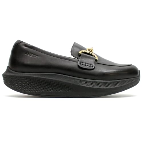 MBT Nona tipo Bailarinas de Mujer de vestir. Zapatos para Caminar Anatómicos y Cómodos. Calzado Fisiológico Confort y Estabilidad con Suela balancín. Manoletinas Casual sin cordones. color Negro
