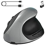 woyufen Kabellose USB-Maus | PC-Maus Wireless Silent 2.4G - Einstellbare DPI Optische drahtlose Ergo-Maus mit USB und Akku für Laptop, Desktop
