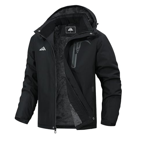 UTWGN Men's Waterproof Ski Jacket Warm Snow Coat, with Adjustable Hooded for Skiing & Outdoor Adventure