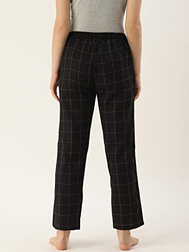 Image of KRYPTIC Women's 100% Pure Cotton Woven Pyjama | Mid Rise Relaxed Fit Full Length Nightwear Pant with Elasticated Drawstring Waistband & Side Pocket | Comfortable Lounge, Sleepwear & Casual Bottom Wear