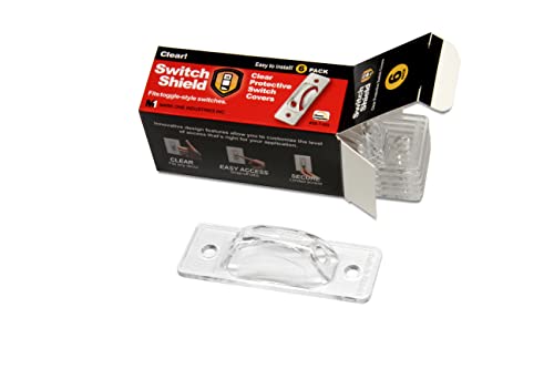 Clear Light Switch Guards, 6 - pack | Toggle Style | Security, Circuit & Child Protection for Indoor/Outdoor Wall Plate Covers | For Home and Work