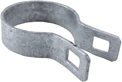 Ozark Fence & Supply Galvanized Steel Brace Band (5, 1-7/8"): 5-Pack Galvanized Brace Bands for 1-7/8" Chain Link Fence Post - Rust-Resistant, Durable, Easy Install. Includes Required Bolt.