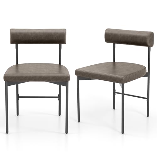 HOMASIS - Juego de 2 sillas de comedor con respaldo y asiento acolchados, silla de cocina moderna, estructura resistente, carga 180 kg para salón, oficina, dormitorio, 46 x 47,5 x 95 cm