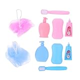 JOINPAYA 2 Satz Satz Toilettenartikel Für Puppen Zubehör Für Puppenbabys Mini-Toilette Zubehör Für Babypuppen Mini Möbel Für Dollhouse Puppenhaus-Miniatur-Toilette Mini-Badezimmer Plastik